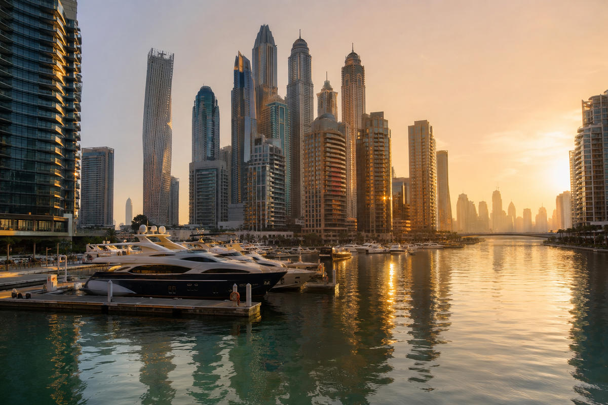 Dubai skyline for State IV Drip Dubai
