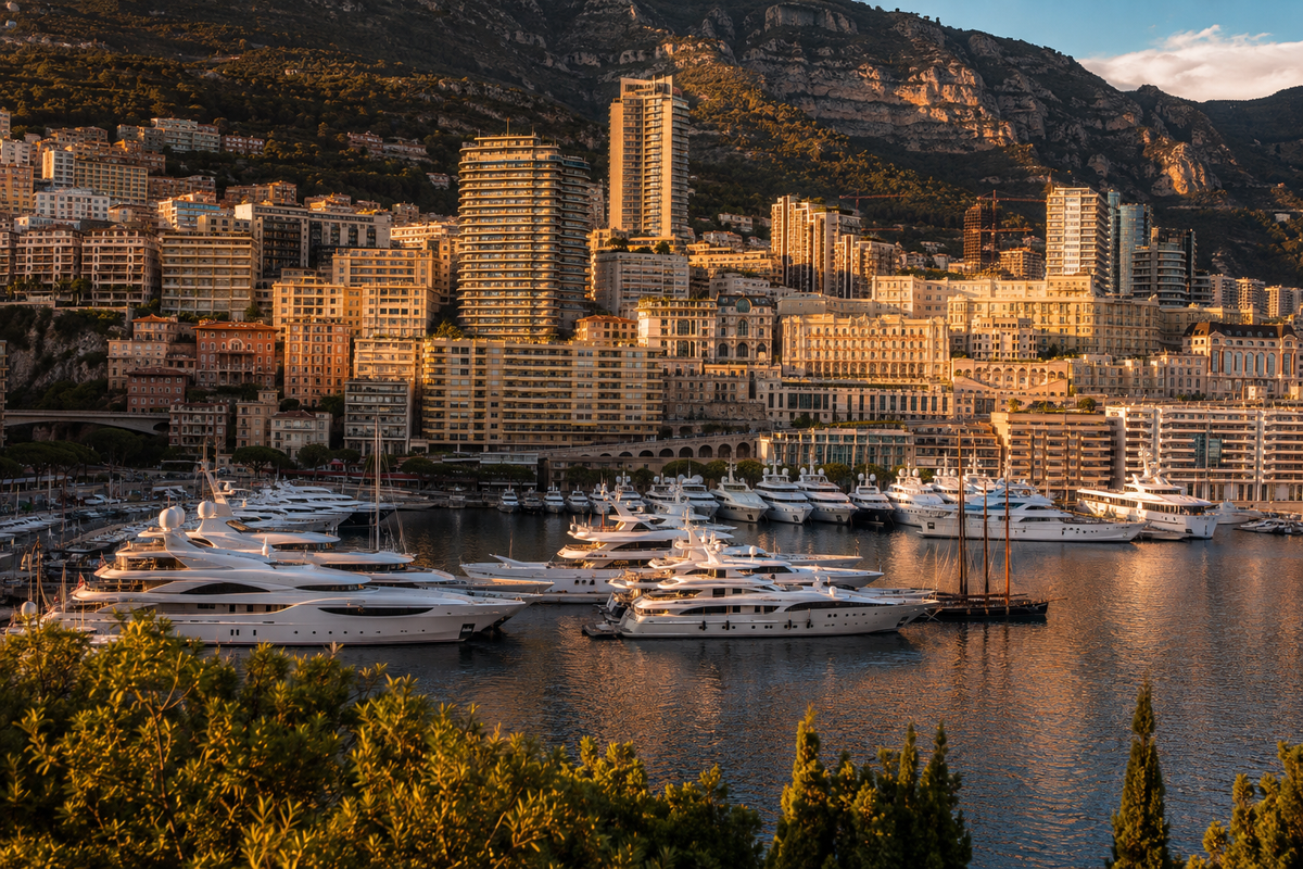 Monaco coastline and harbour for State IV Drip Monaco