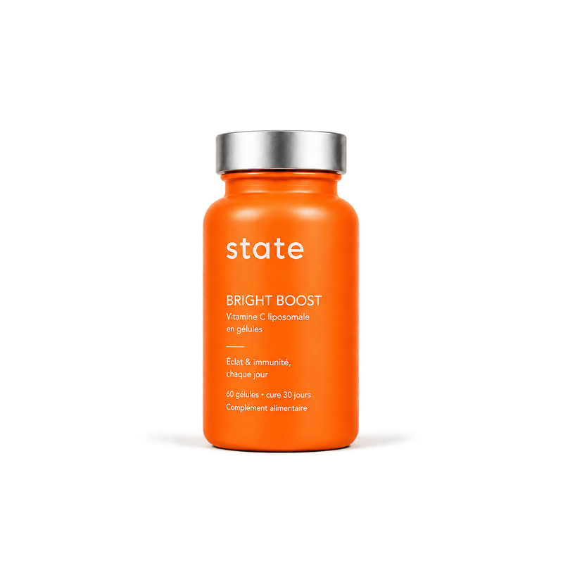 Bright Boost liposomal vitamin C by State, 60 capsule apricot jar